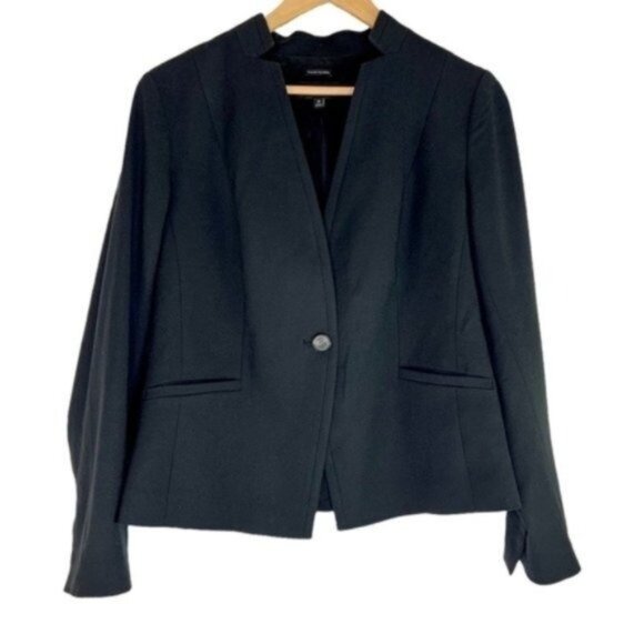 Talbots Italian Flannel Black Single Button Blazer - Picture 1 of 4